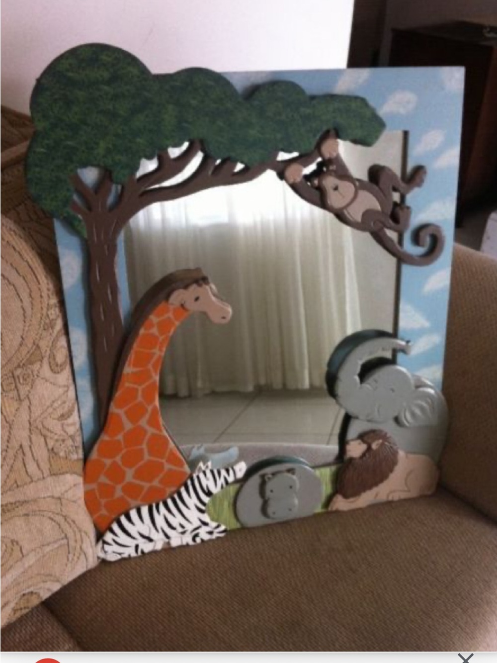 Home interior Hand-Painted Jungle Animal Mirror